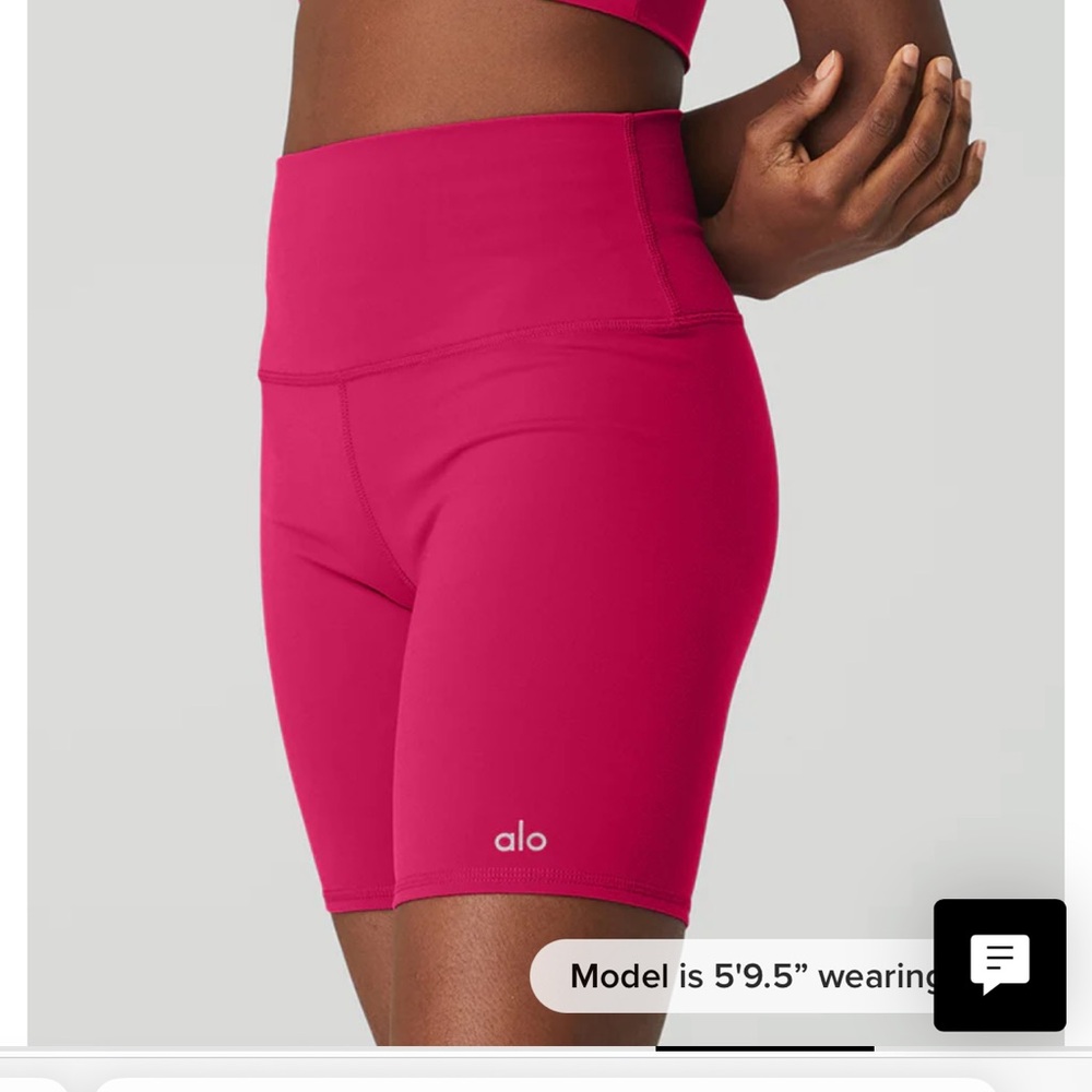 ALO Yoga Pink High-Waist Bike Shorts